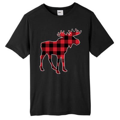 Holiday Plaid Moose Tall Fusion ChromaSoft Performance T-Shirt