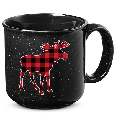 Holiday Plaid Moose 15oz Campfire Ceramic Mug