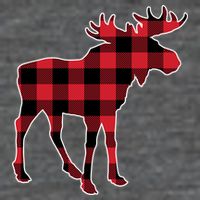 Holiday Plaid Moose 7 Panel Mesh Trucker Snapback Hat