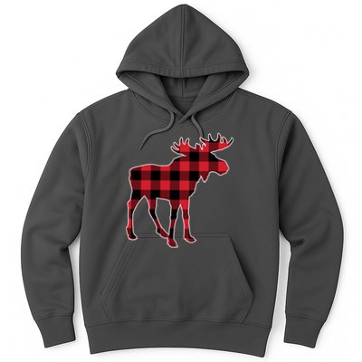 Holiday Plaid Moose Hoodie