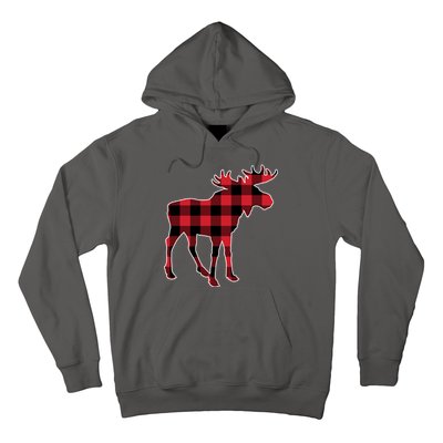 Holiday Plaid Moose Hoodie