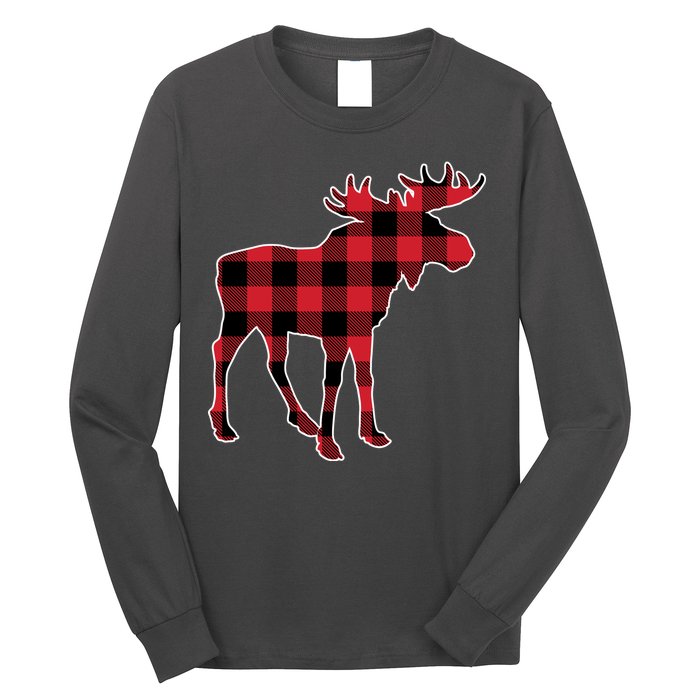 Holiday Plaid Moose Long Sleeve Shirt