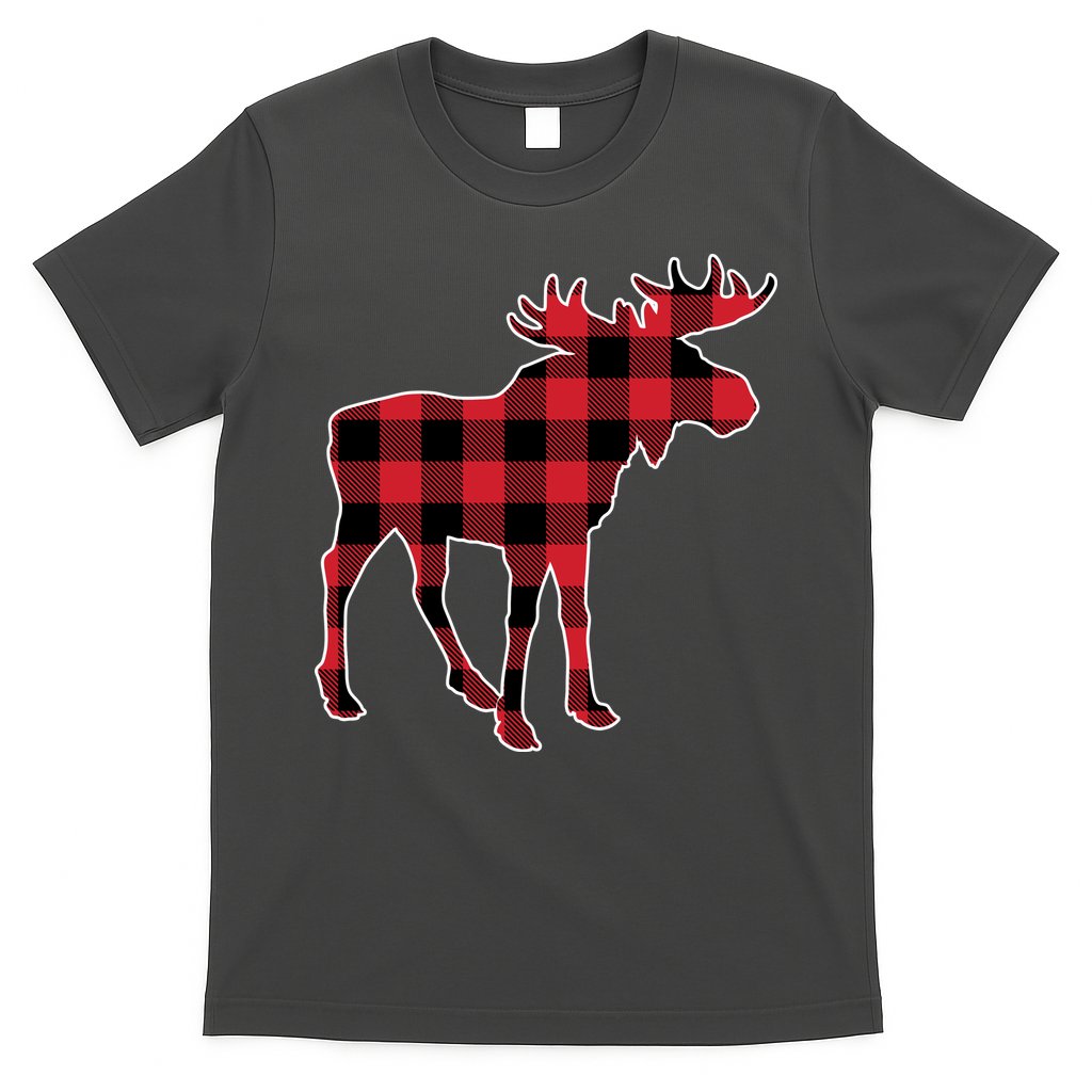 Holiday Plaid Moose T-Shirt