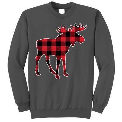 Holiday Plaid Moose Tall Sweatshirt