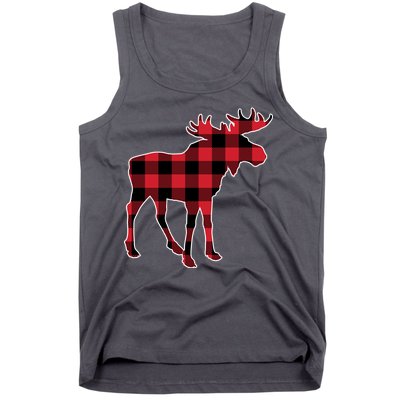 Holiday Plaid Moose Tank Top