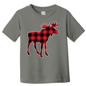 Holiday Plaid Moose Toddler T-Shirt