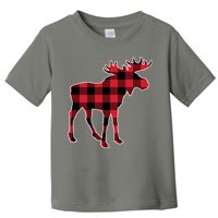 Holiday Plaid Moose Toddler T-Shirt