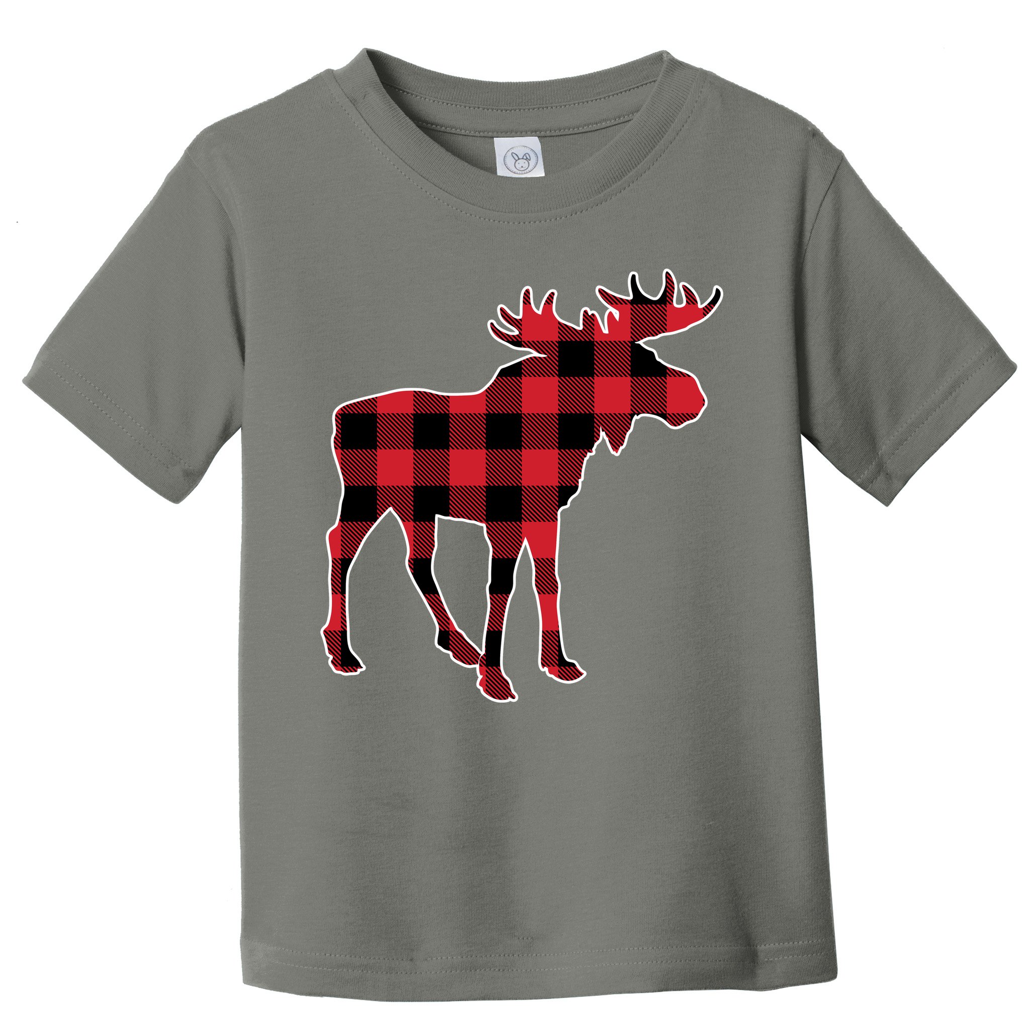 Holiday Plaid Moose Toddler T-Shirt