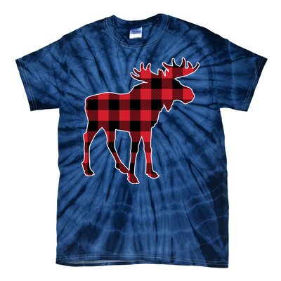 Holiday Plaid Moose Tie-Dye T-Shirt