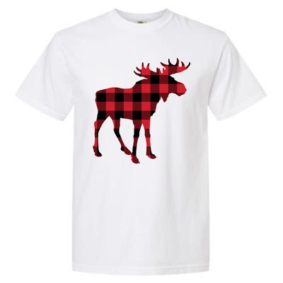 Holiday Plaid Moose Garment-Dyed Heavyweight T-Shirt