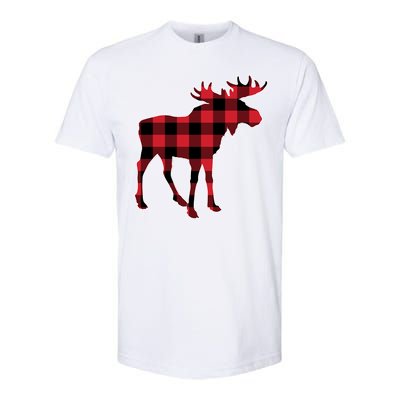 Holiday Plaid Moose Softstyle CVC T-Shirt