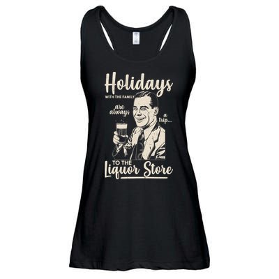 Holidays With the Family Are Always A Trip To The Liquor Store Ladies Essential Flowy Tank