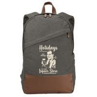 Holidays With the Family Are Always A Trip To The Liquor Store Cotton Canvas Backpack