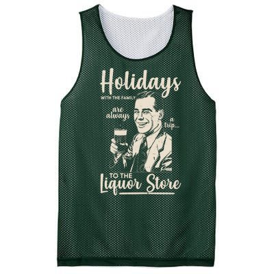 Holidays With the Family Are Always A Trip To The Liquor Store Mesh Reversible Basketball Jersey Tank