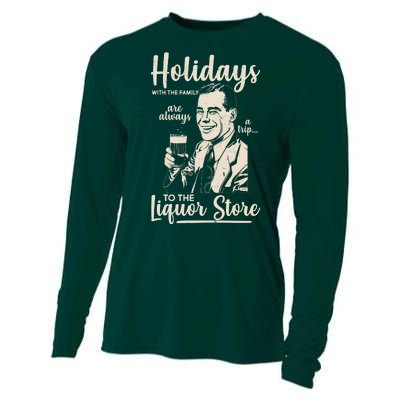 Holidays With the Family Are Always A Trip To The Liquor Store Cooling Performance Long Sleeve Crew