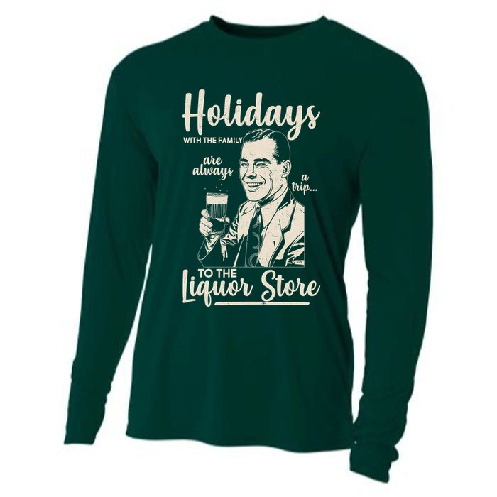 Holidays With the Family Are Always A Trip To The Liquor Store Cooling Performance Long Sleeve Crew
