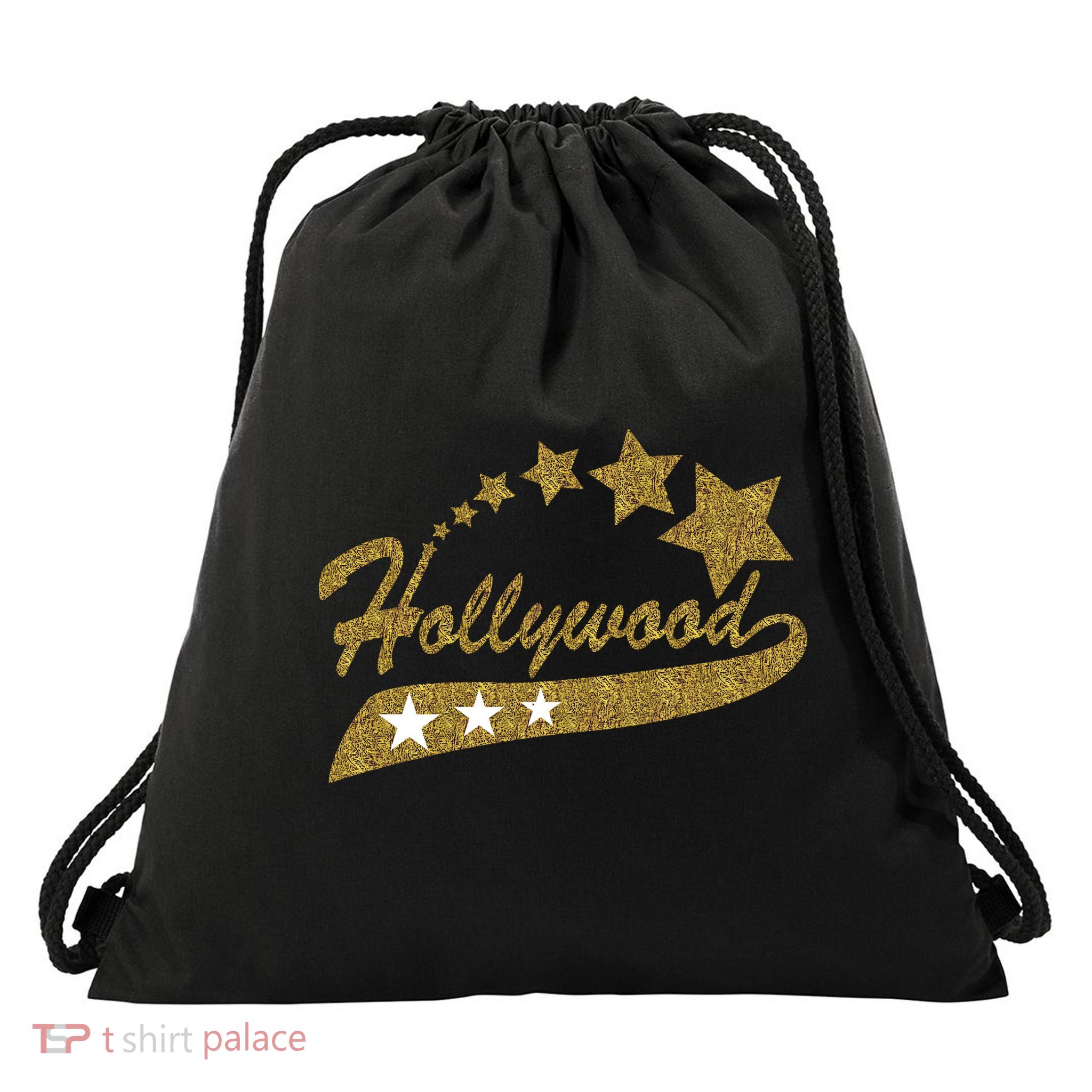 Hollywood Walk Of Fame California Drawstring Bag