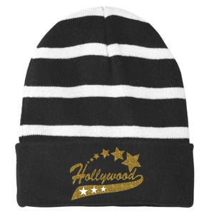 Hollywood Walk Of Fame California Striped Beanie with Solid Band