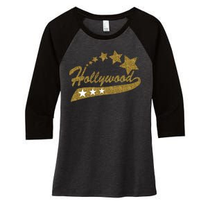 Hollywood Walk Of Fame California Women's Tri-Blend 3/4-Sleeve Raglan Shirt