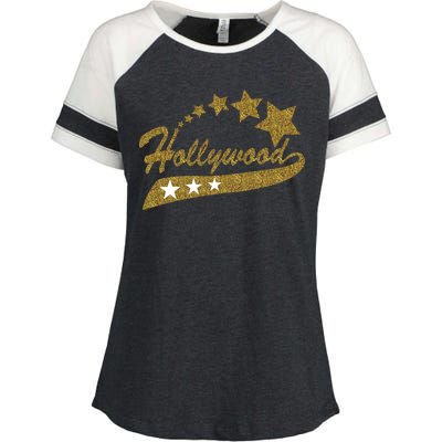 Hollywood Walk Of Fame California Enza Ladies Jersey Colorblock Tee