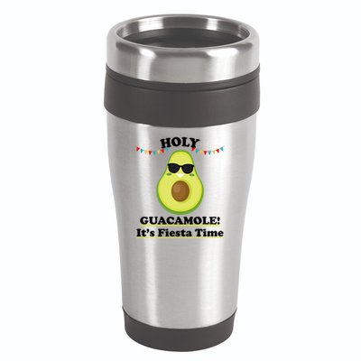 Holy Guacamole Its Fiesta Time 16oz Travel Tumbler
