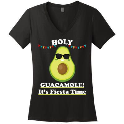 Holy Guacamole Its Fiesta Time Women's V-Neck T-Shirt