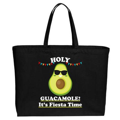 Holy Guacamole Its Fiesta Time Cotton Canvas Jumbo Tote