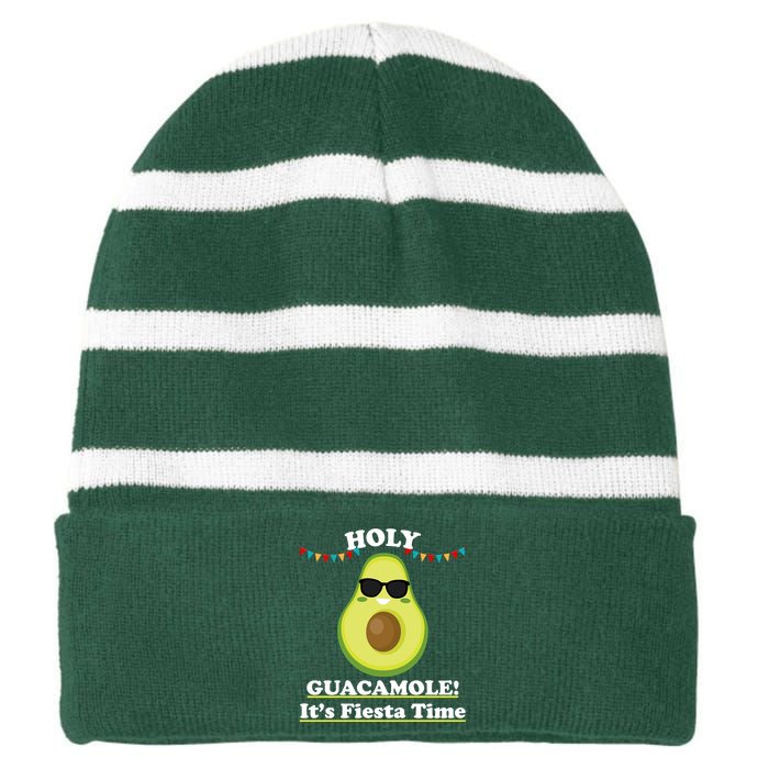 Holy Guacamole Its Fiesta Time Striped Beanie with Solid Band