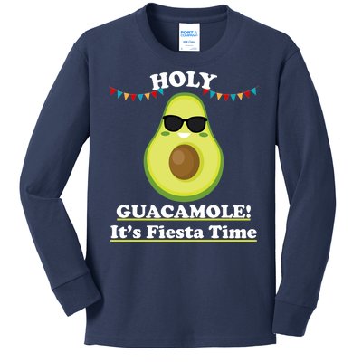 Holy Guacamole Its Fiesta Time Kids Long Sleeve Shirt