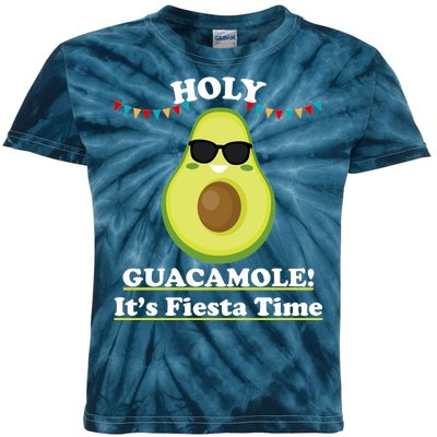 Holy Guacamole Its Fiesta Time Kids Tie-Dye T-Shirt