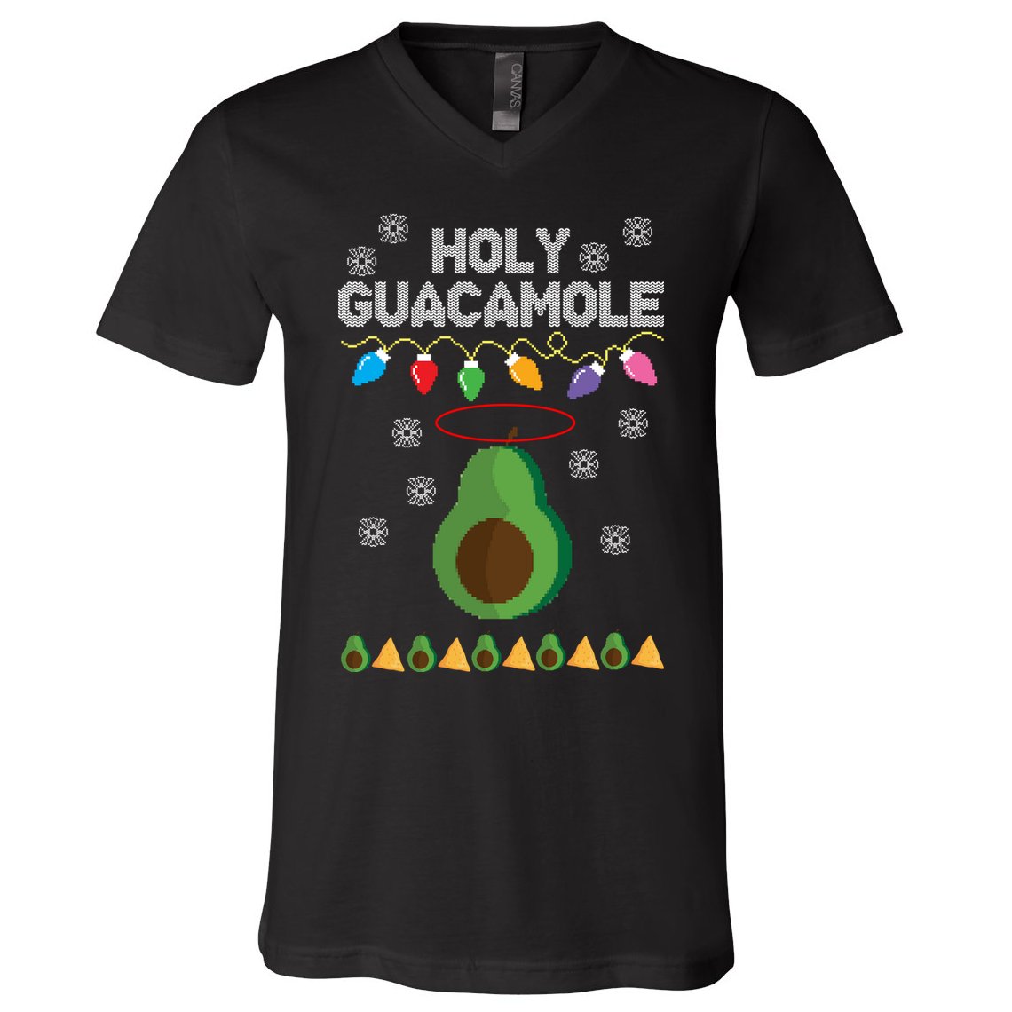 Holy Guacamole Ugly Christmas V-Neck T-Shirt