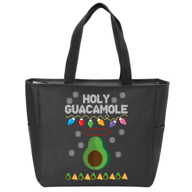 Holy Guacamole Ugly Christmas Zip Tote Bag
