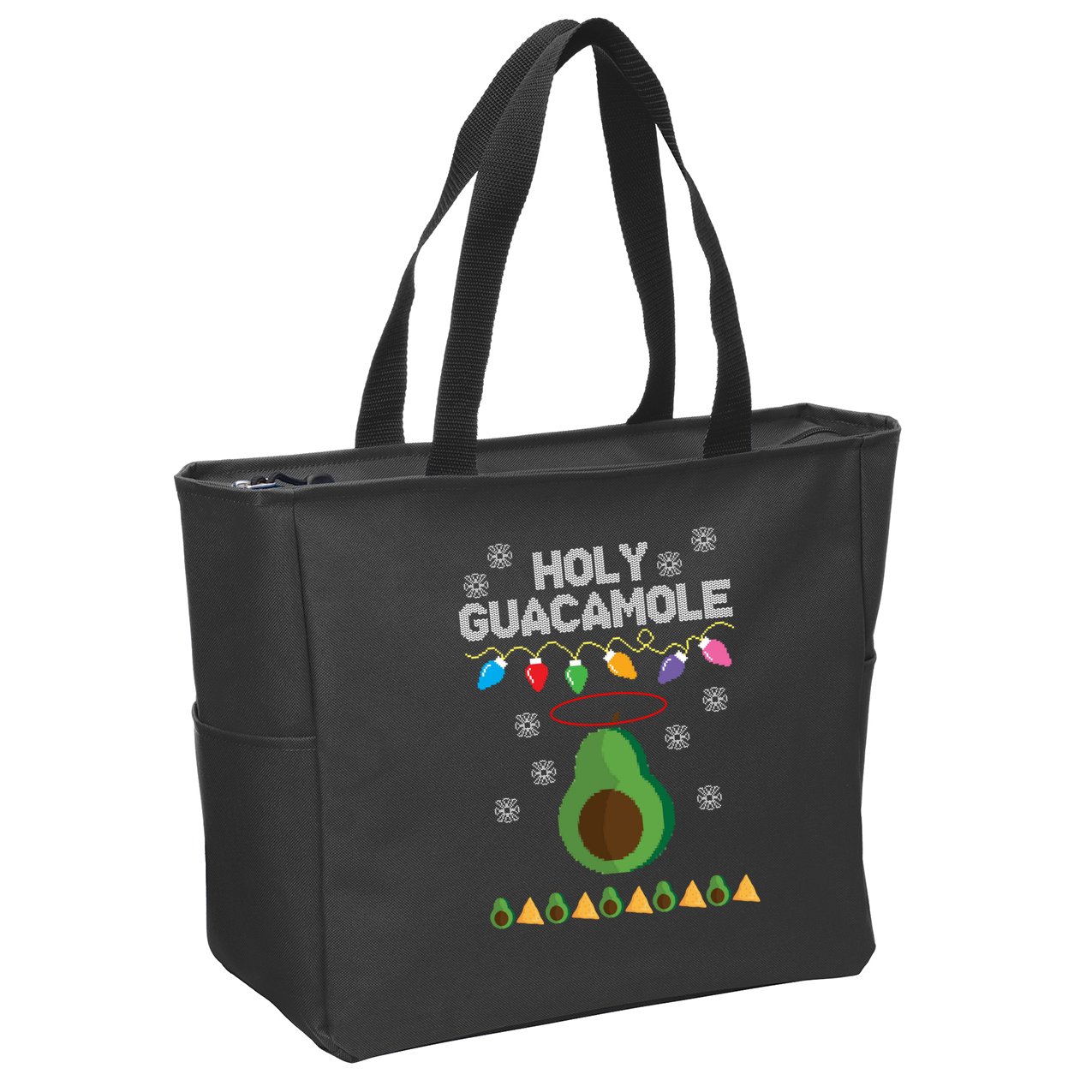 Holy Guacamole Ugly Christmas Zip Tote Bag