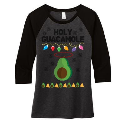 Holy Guacamole Ugly Christmas Women's Tri-Blend 3/4-Sleeve Raglan Shirt