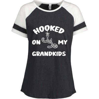 Hooked On My Grandkids Enza Ladies Jersey Colorblock Tee