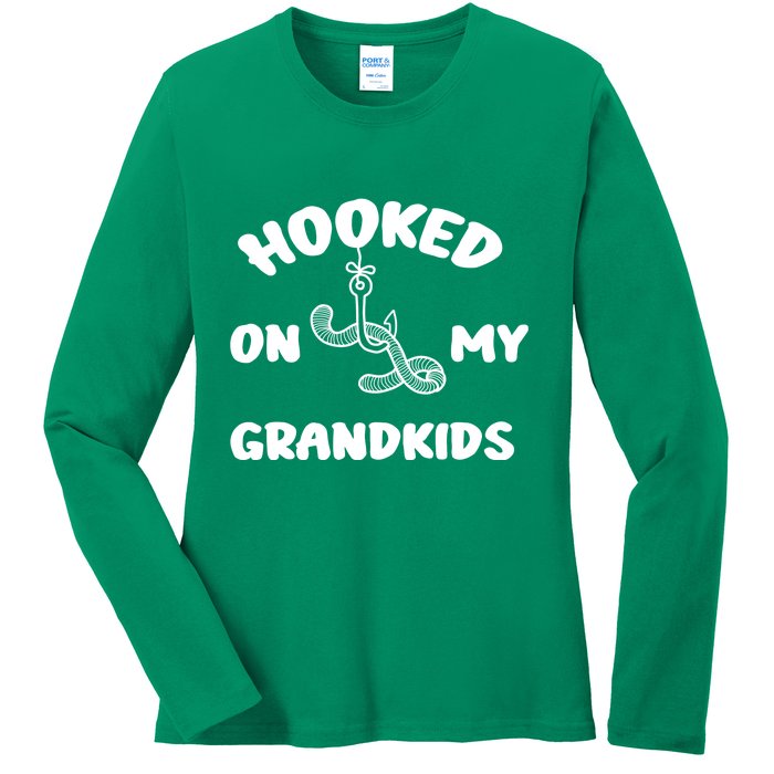 Hooked On My Grandkids Ladies Long Sleeve Shirt