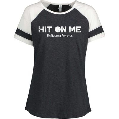 Hit On Me Naughty HotwifeCuckold Swinger Shared Wife Enza Ladies Jersey Colorblock Tee