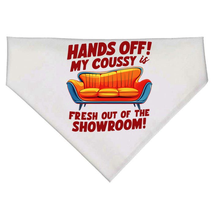 Hands Off My Coussy Is Off The Showroom! Meme Funny USA-Made Doggie Bandana