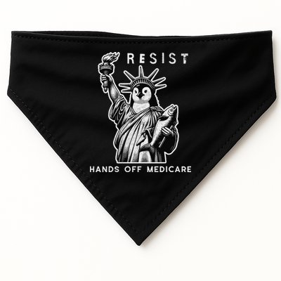Hands Off Medicare Penguin Statue Of Liberty Resist Protest USA-Made Doggie Bandana