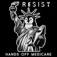 Hands Off Medicare Penguin Statue Of Liberty Resist Protest Backpack