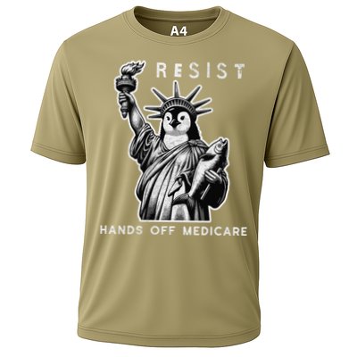 Hands Off Medicare Penguin Statue Of Liberty Resist Protest Performance Shirt