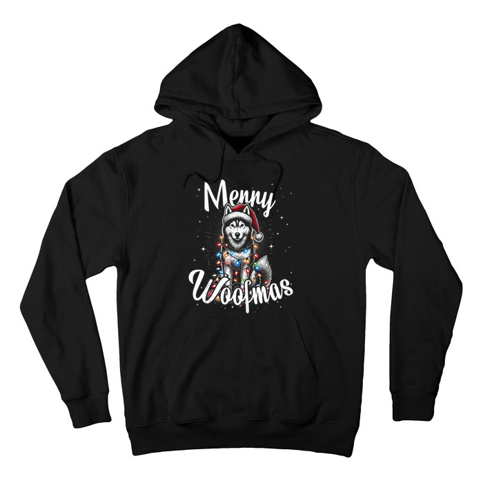 Husky Or Malamute Dog Merry Woofmas Christmas Lights Tank Top Hoodie