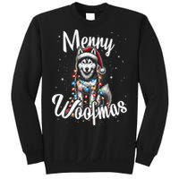 Husky Or Malamute Dog Merry Woofmas Christmas Lights Tank Top Sweatshirt