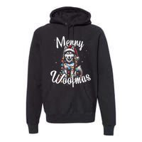 Husky Or Malamute Dog Merry Woofmas Christmas Lights Tank Top Premium Hoodie