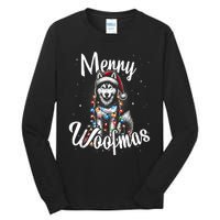 Husky Or Malamute Dog Merry Woofmas Christmas Lights Tank Top Tall Long Sleeve T-Shirt