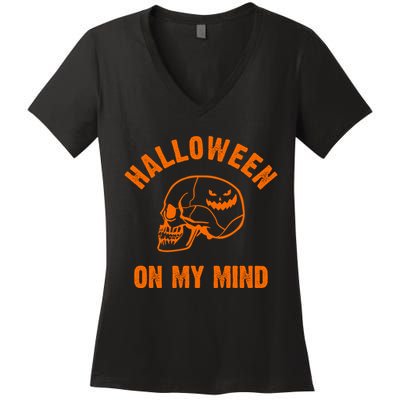 Halloween On My Mind Women's V-Neck T-Shirt