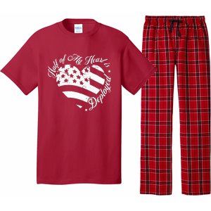 Half Of My Heart Is Deployed Husband Wife Deployment Gifts Pajama Set