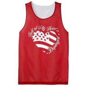 Half Of My Heart Is Deployed Husband Wife Deployment Gifts Mesh Reversible Basketball Jersey Tank