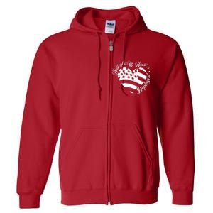 Half Of My Heart Is Deployed Husband Wife Deployment Gifts Full Zip Hoodie