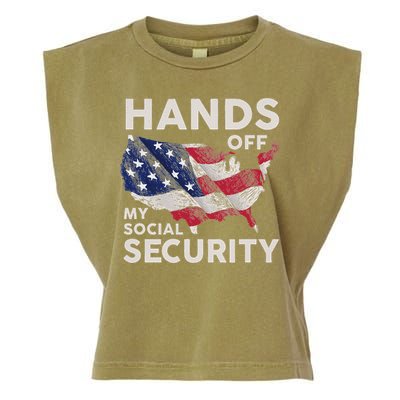 Hands Off My Social Security Garment-Dyed Women's Muscle Tee